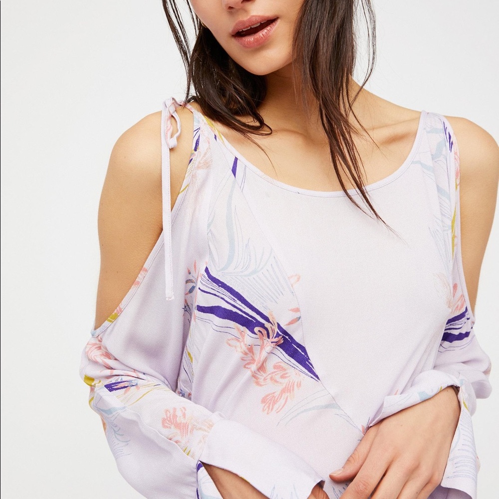 NEW FREE PEOPLE Cold Shoulder Tunic Mini Dress XS - Picture 4 of 4
